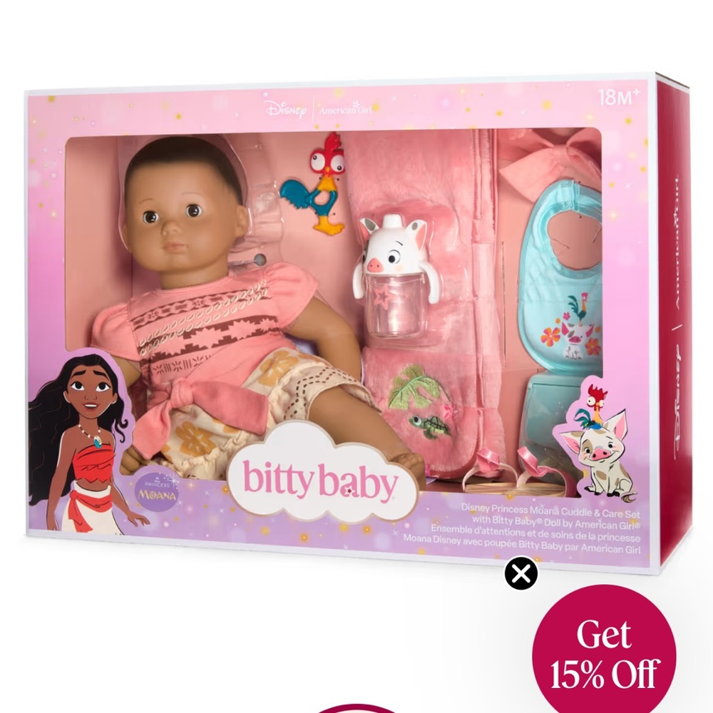 Disney Princess Moana Cuddle & Care Set with Bitty Baby® Doll by American Girl®